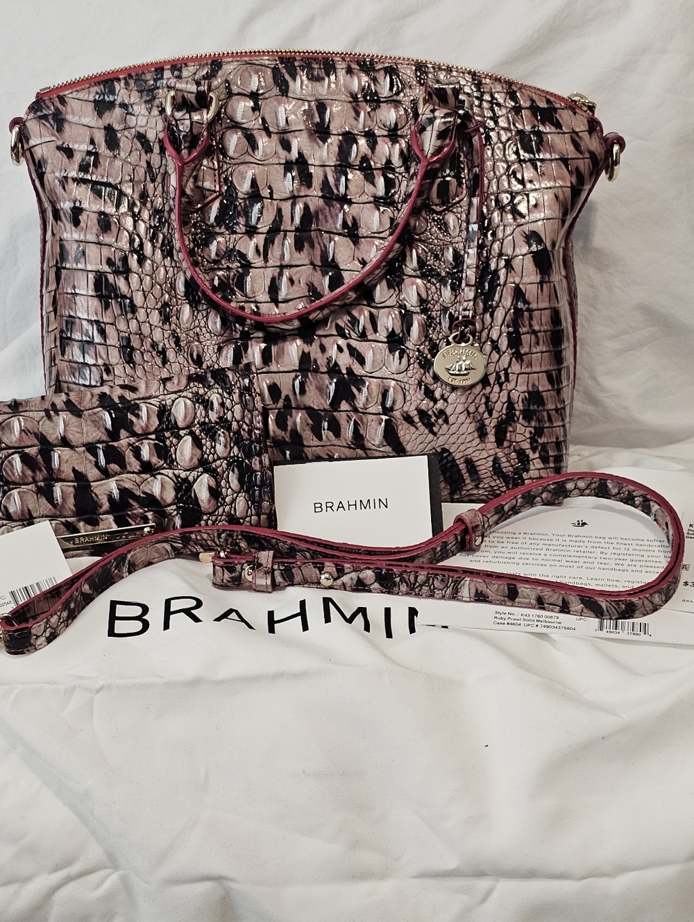 Brahmin Solid Ruby Prowl Duxbury and Ady Wallet